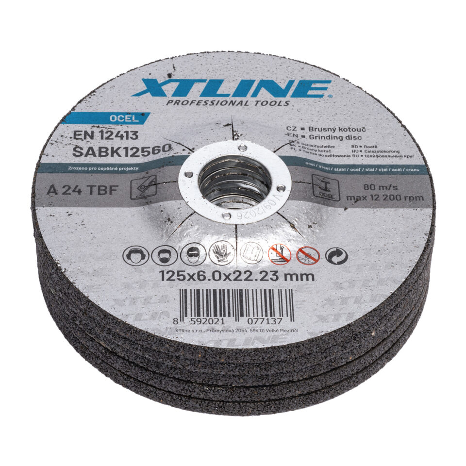 XTLINE Schleifscheibe für Stahl | 6,0X22,2 MM | D 115 | D 125 – Bild 2