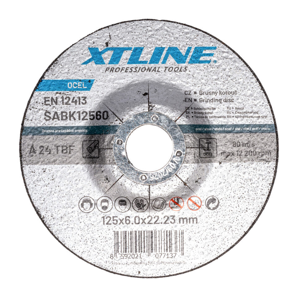 XTLINE Schleifscheibe für Stahl | 6,0X22,2 MM | D 115 | D 125